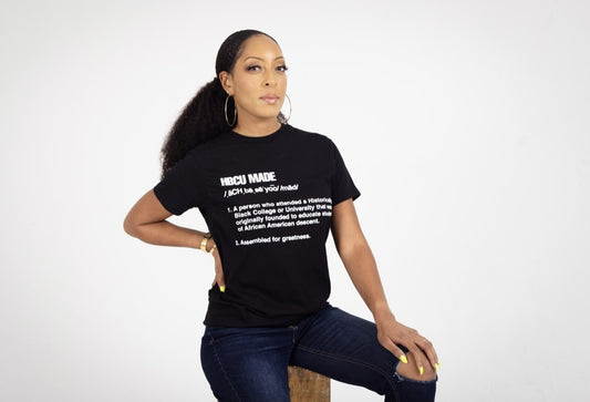Black HBCU MADE Definition T-shirt with White Writing (Unisex)