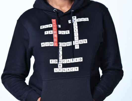 Black Crossword Hoodie (unisex)