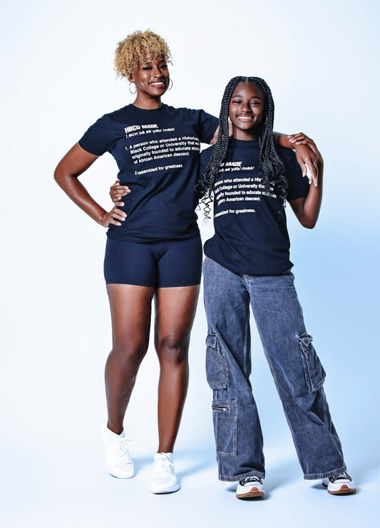 Black HBCU MADE Definition T-shirt with White Writing (Unisex)