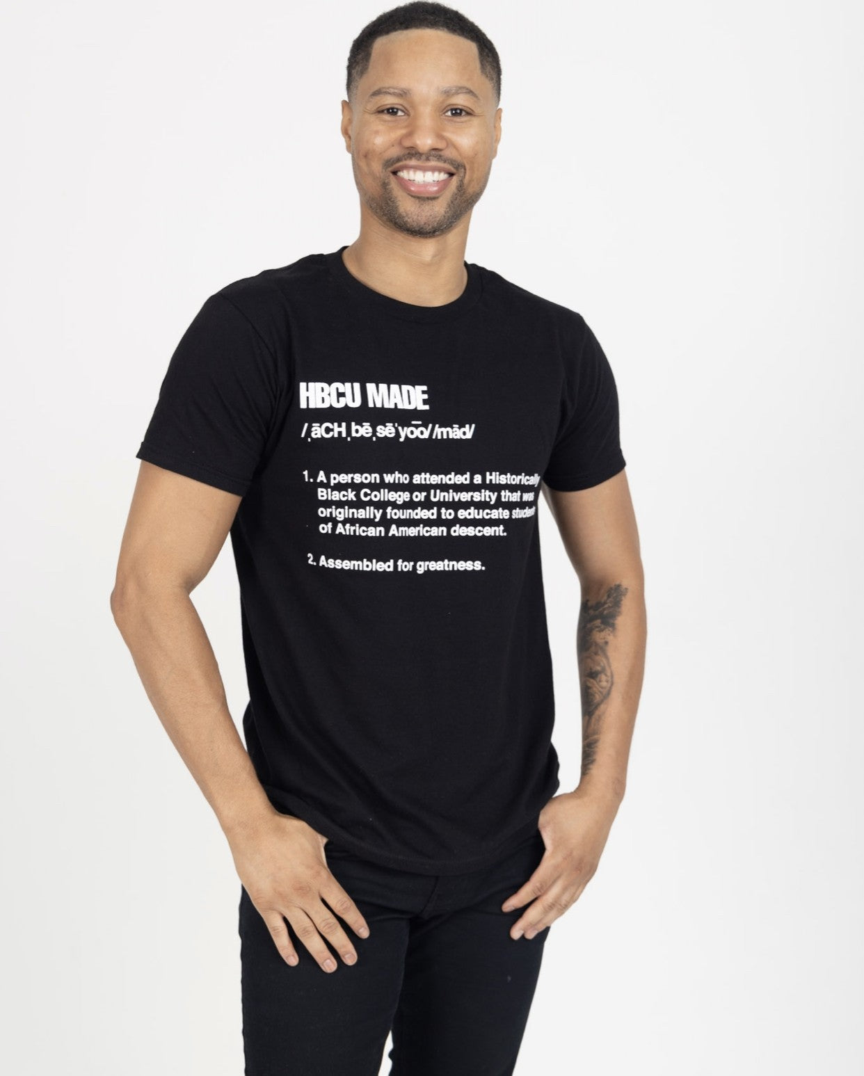 Black HBCU MADE Definition T-shirt with White Writing (Unisex)