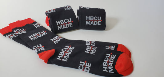 HBCU MADE - Full view of our socks, and rolled view.